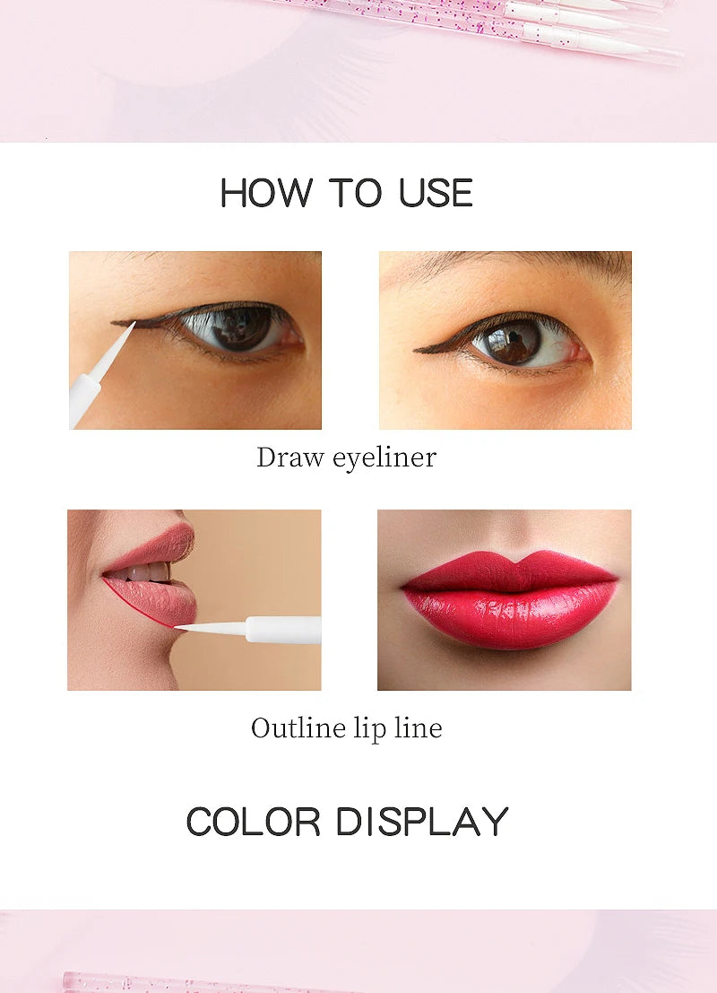 50pc Disposable Eyeliner Makeup Brush Crystal Handle Soft Fiber Lip Line Outline Brush Eyeshadow Blending Applicator Beauty Tool
