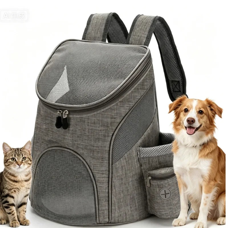 Portable mesh Dog Bag Breathable Dog Backpack Foldable Large Capacity Cat Carrying Bag Portable Outdoor Travel Pet Carrier