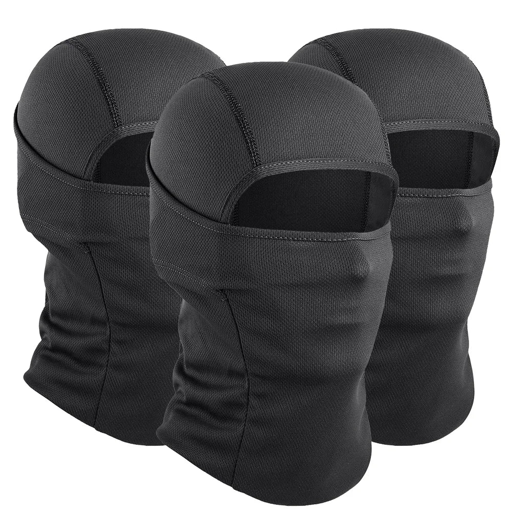 3PCS Breathable Balaclava Hoodie Quick-drying Cap Outdoor Sport Full Face Mask Hiking Camping Fishing Cycling Beanies Hat Summer