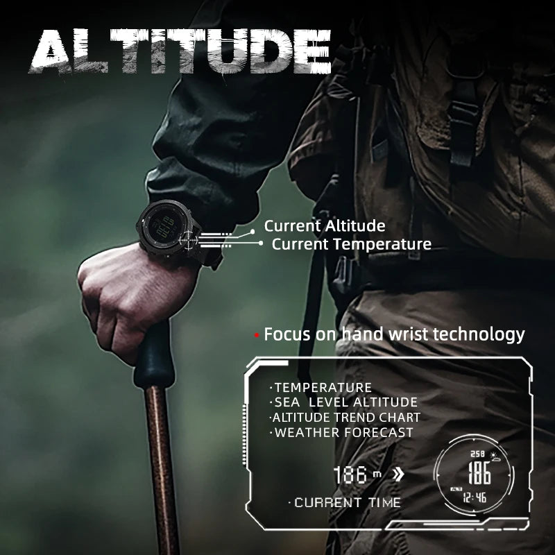 NORTH EDGE Smart Watch For Men Altimeter Barometer Thermometer Compass Military Digital Clock Outdoor Smartwatch Waterproof 50m