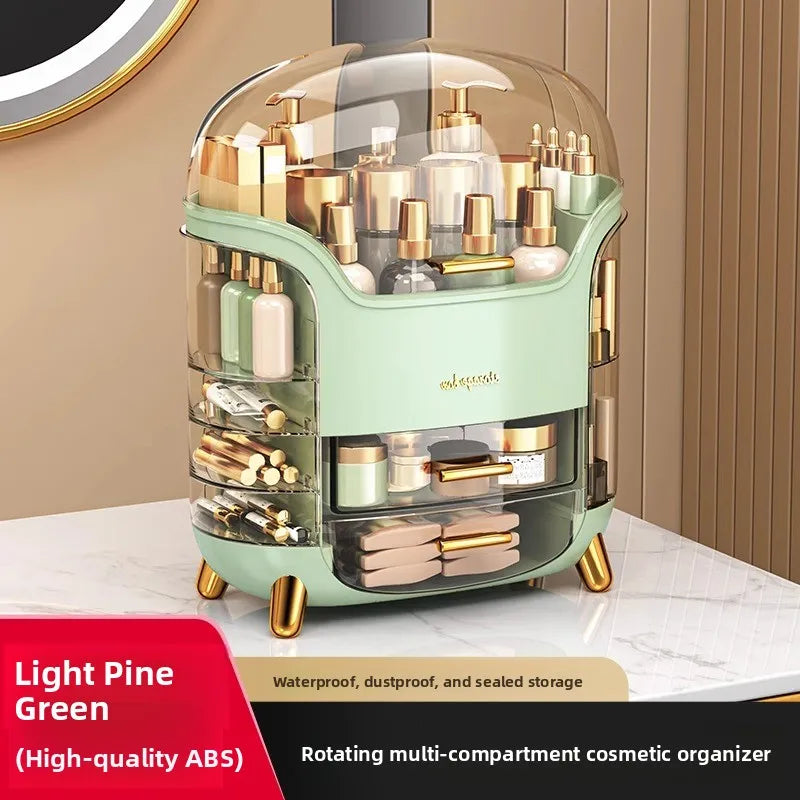 Dustproof Cosmetic Storage Box Integrated Desktop Makeup Case Lipstick Box Skincare Product Rack Elegant Design