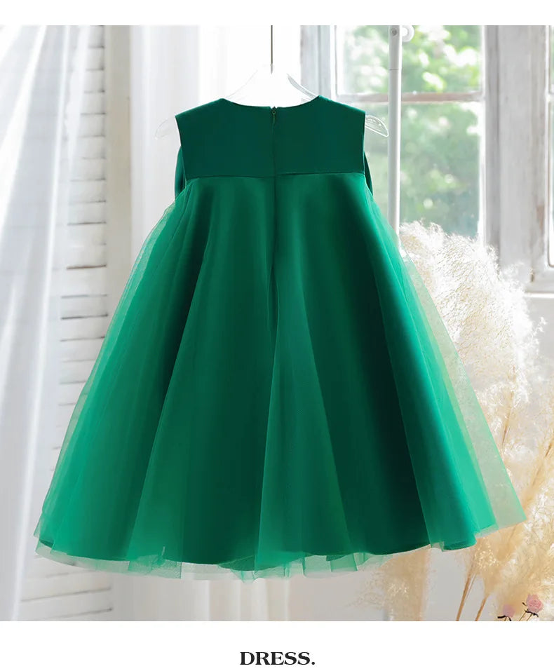 2 3 4 5 6 7 8 Years Summer Girls Dress Sleeveless Bow Elegant Little Princess Dress Piano Performance Costumes New Kids Clothes