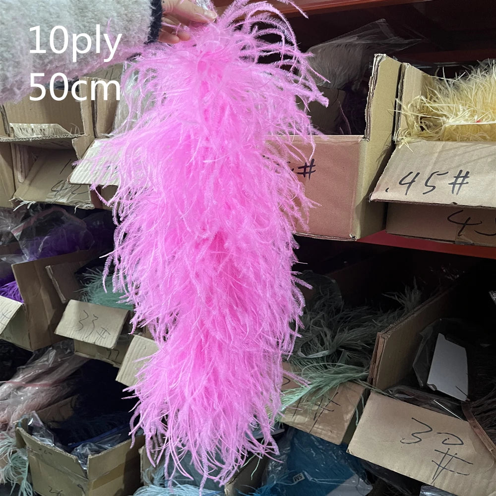 2M Royal blue Natural Ostrich Long Feathers Boa Decoration for Party Wedding Dress Shawl Clothes Sewing Accessories Crafts Plume