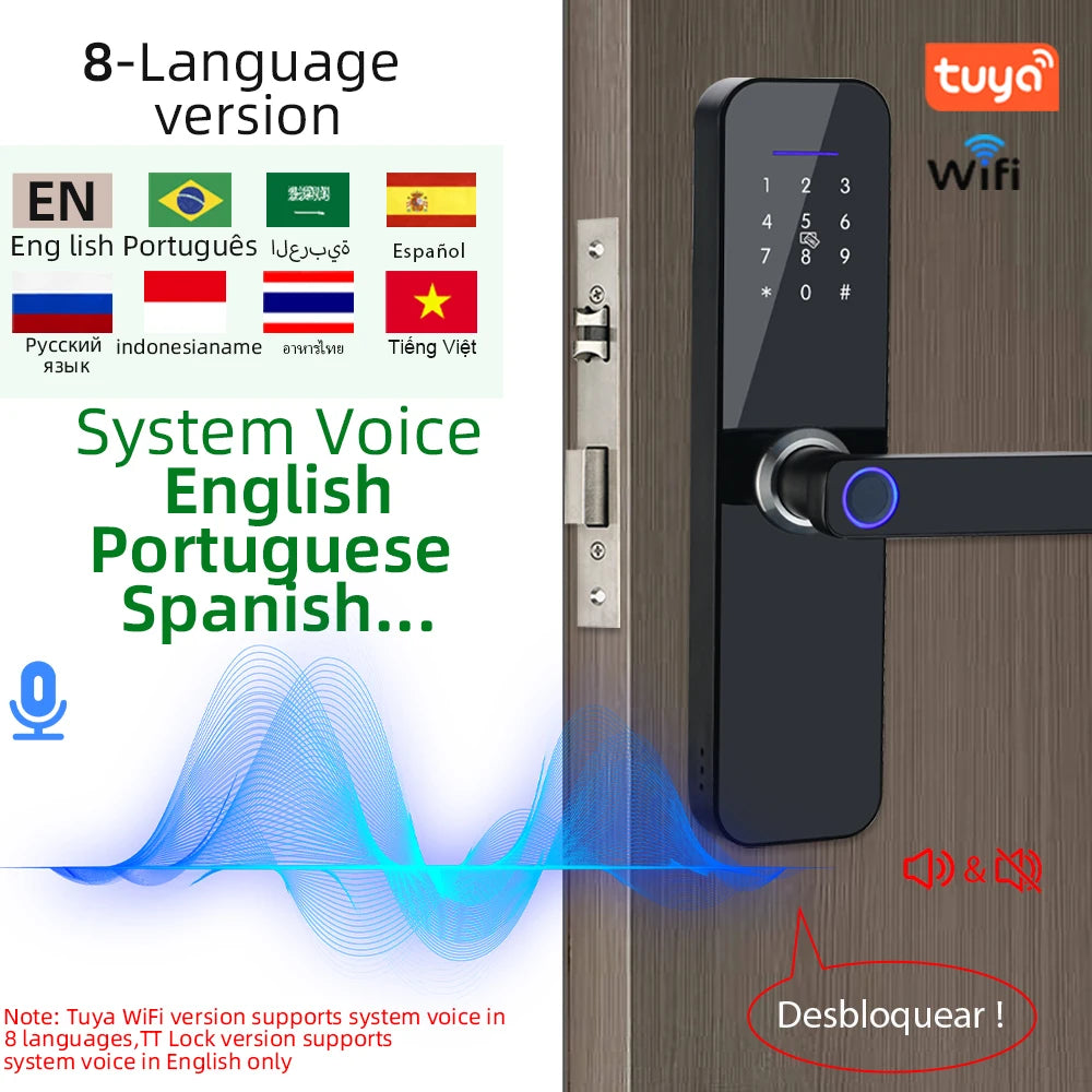 RAYKUBE F005 IP65 Waterproof Tuya Wifi Lock Electronic Smart Door Lock With Fingerprint/Smart Card/Password/Key/APP Unlock