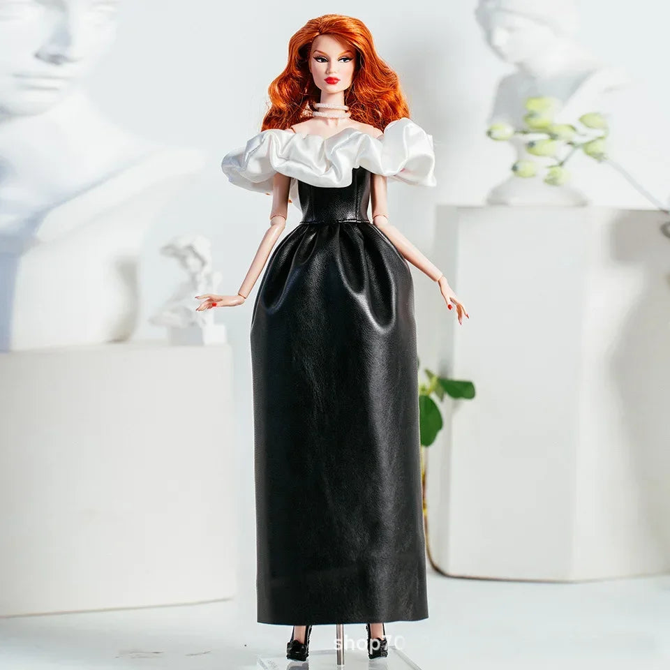 Gorgeous dress gown clothing / black clothes set + shoes / 1/6 Doll clothes suit outfit for 30cm Xinyi FR ST PP BB Doll