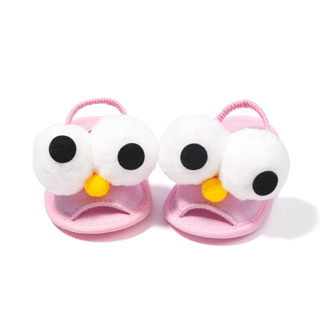 Meckior Summer Sandals Baby Boy Girl Shoes Fluff Baby Girl Slipper Animals Flower Anti-Slip First Walkers Crib Shoes
