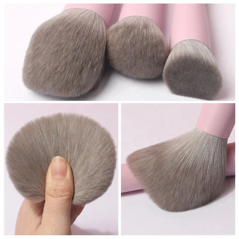 Purple Pink Makeup Brushes Set Synthetic Hair Vegan Brush 8 Pcs Beauty Tool For Foundation Eye Shadows Blending Powder Cosmetic