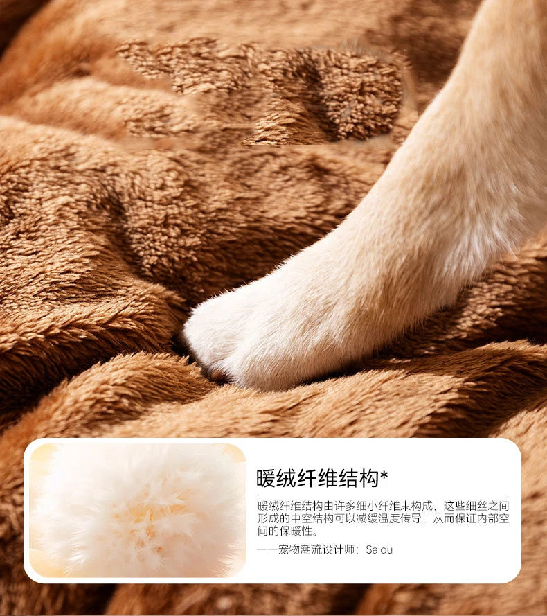 Cute Pet House with Foldable Soft Pet Bed Detachable Washable Pet Castle Suitable for Small Medium-sized Dogs and Cat Cave Nests