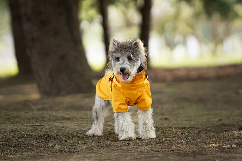 Waterproof Dog Rain Jacket with Harness Safety Reflective Dog Raincoat for Small Dogs Pet Outdoor Jackets for Jungle Camping