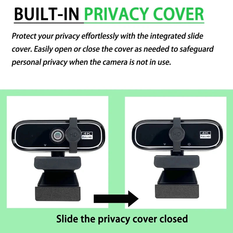 4K HD Mini Webcam With Microphone 2K Full HD Webcam 30fps Autofocus USB Web Cam For Auto Focus PC Laptop Video Shooting Camera