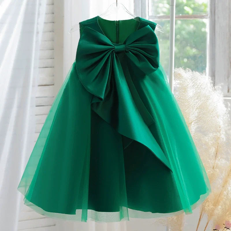 2 3 4 5 6 7 8 Years Summer Girls Dress Sleeveless Bow Elegant Little Princess Dress Piano Performance Costumes New Kids Clothes