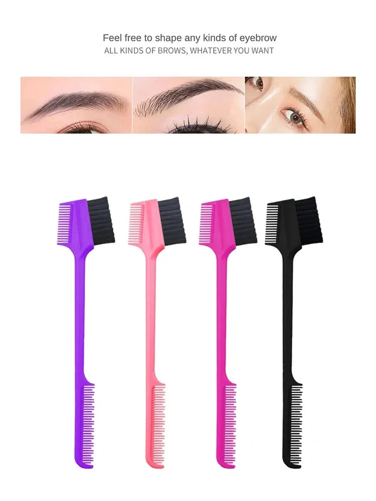 Three in One Edge Brush, Double-sided Edge Control Brush, Hair Salon Comb Brush, Beauty Tool Special for Real Hair Wigs