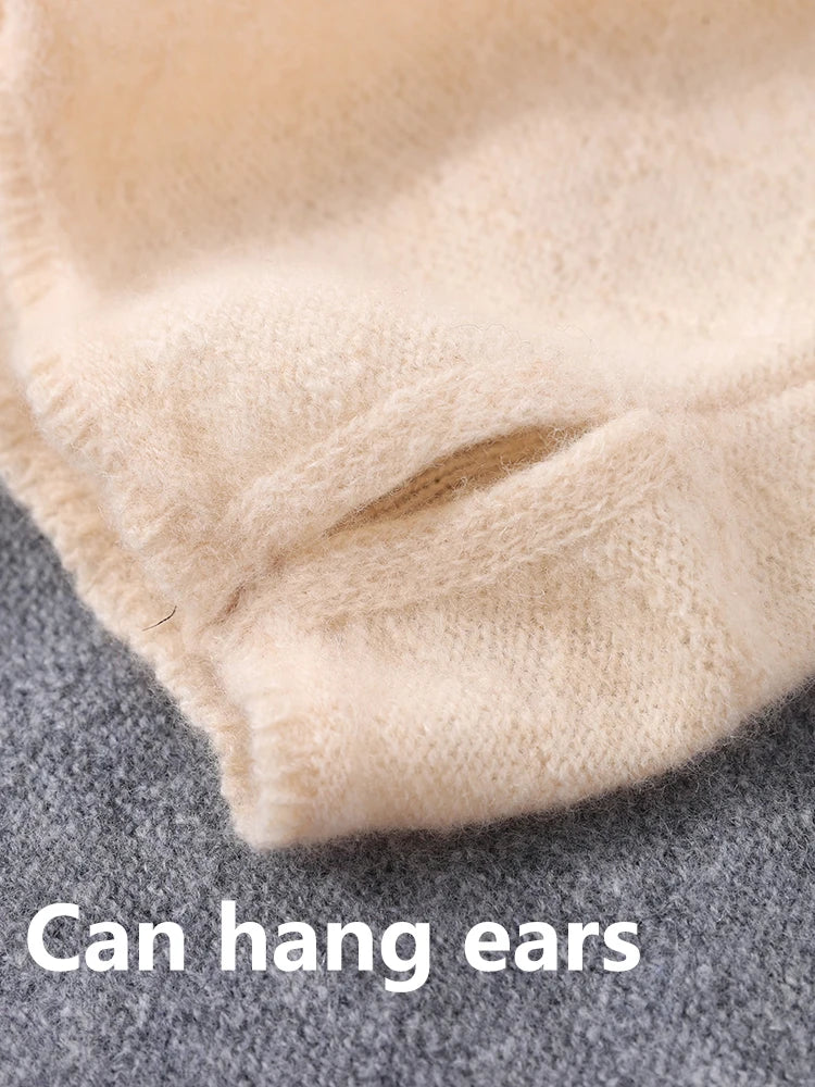 100% Merio Wool Neck Warmer Women Winter Warm Fashion Hollow Out Cover Tube Scarf Ear Face Mask False Collar Autumn Headband