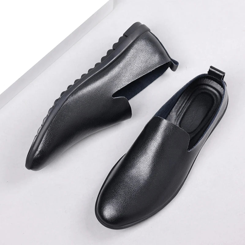 MAEDEF 2024 Summer Classic Fashion Mens Outdoor Leather High Quality Casual Shoes Slip on Soft Comfortable Lightweight Footwear