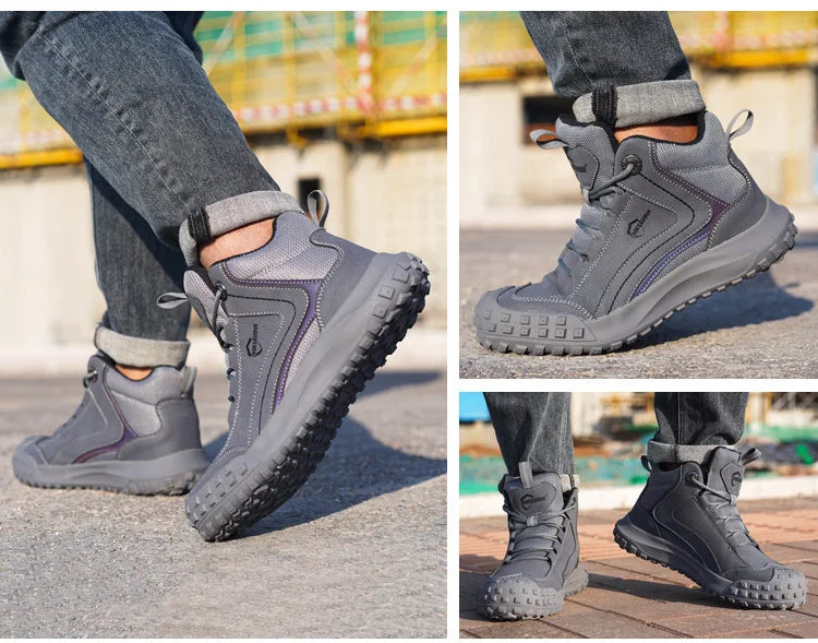 Autumn Winter New Work Safety Boots For Men Designer Work Sneakers Anti-puncture Security Shoes Work Boots Indestructible Shoes