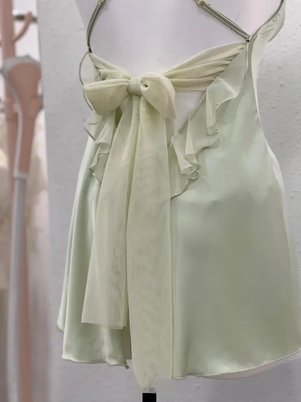Evening Sexy Pajamas Women Sleepwear Ruffles Butterfly Mesh Nightdress with Chest Pad Underwear Sexy Lingerie Sleeping Dress