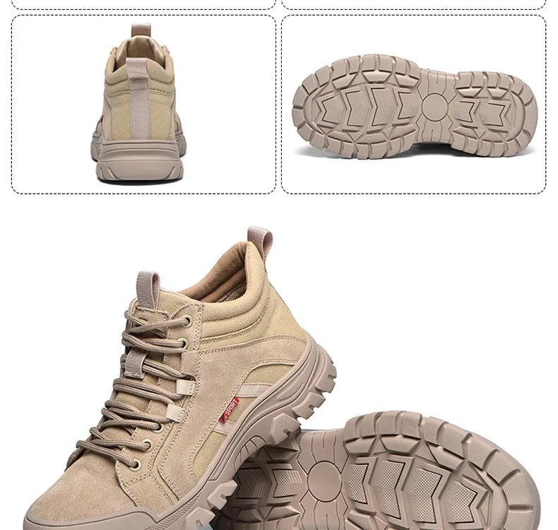 2024 High-top work safety boots men's steel toe work shoes indestructible anti-smashing anti-puncture work sneakers