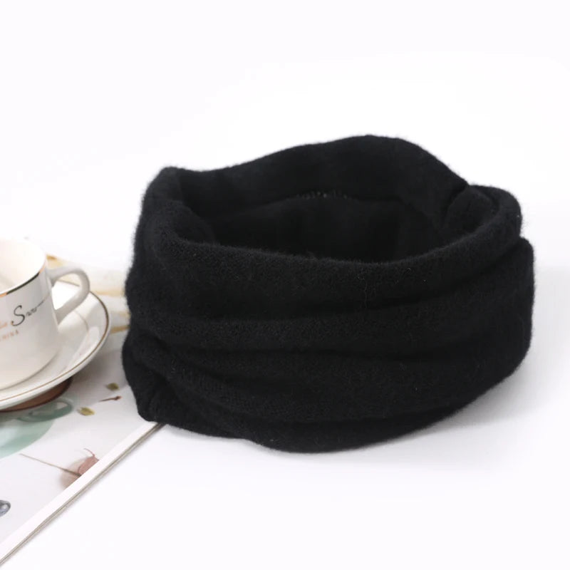 100% Merio Wool Neck Warmer Women Winter Warm Fashion Hollow Out Cover Tube Scarf Ear Face Mask False Collar Autumn Headband