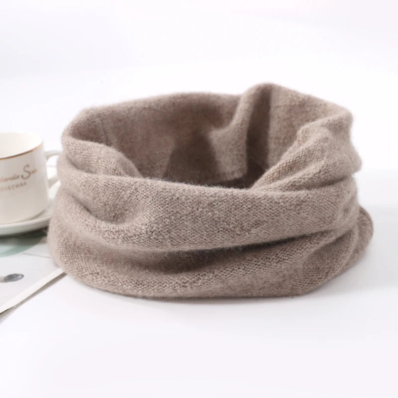 100% Merio Wool Neck Warmer Women Winter Warm Fashion Hollow Out Cover Tube Scarf Ear Face Mask False Collar Autumn Headband