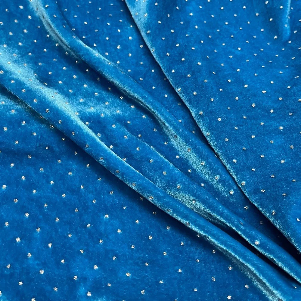 100 * 155cm High-Grade Elastic Gold Velvet Fabric Hot Drilling Light Diamond Cheongsam Dress Sports Suit Fabric by Meter