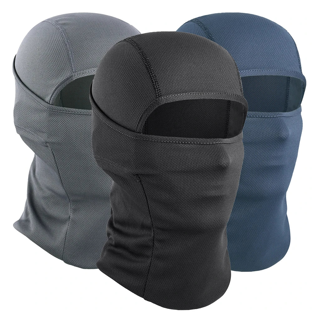 3PCS Breathable Balaclava Hoodie Quick-drying Cap Outdoor Sport Full Face Mask Hiking Camping Fishing Cycling Beanies Hat Summer