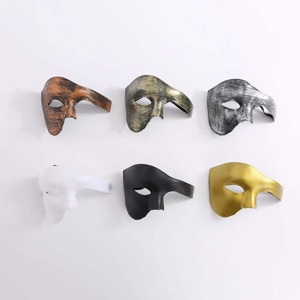 High Quality Plastic Masquerade Cosplay Masks Lightweight Durable Phantom Half Face Mask Thickened Carnival Costume Props