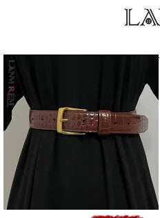 LANMREM Women Temperament Golden Flower Buckle Gold Silver Thread Elastic Waistband Fashionable Matching Skirt Dress 2DB1921