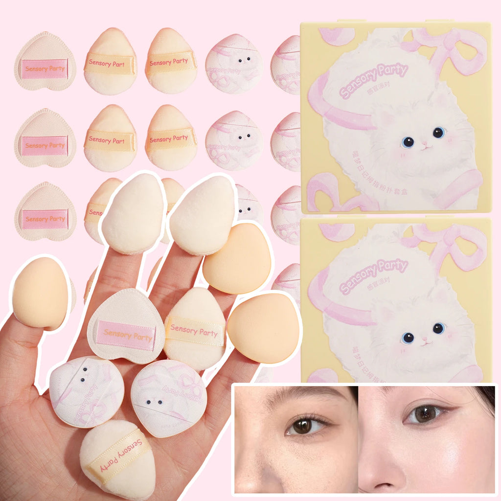 5pcs Mini Makeup Puffs Professional Finger Cosmetic Air Cushion Sponge Powder Puff Foundation Detail  Make Up Sponge Beauty Tool