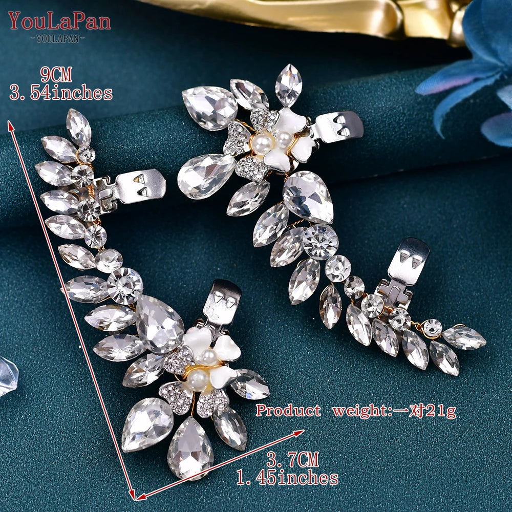 YouLaPan X35 2pc Removable Shoe Clip DIY High Heel Decoration Shoe Buckle Women Lady Shoes Clips Charms Bridal Buckle Clips