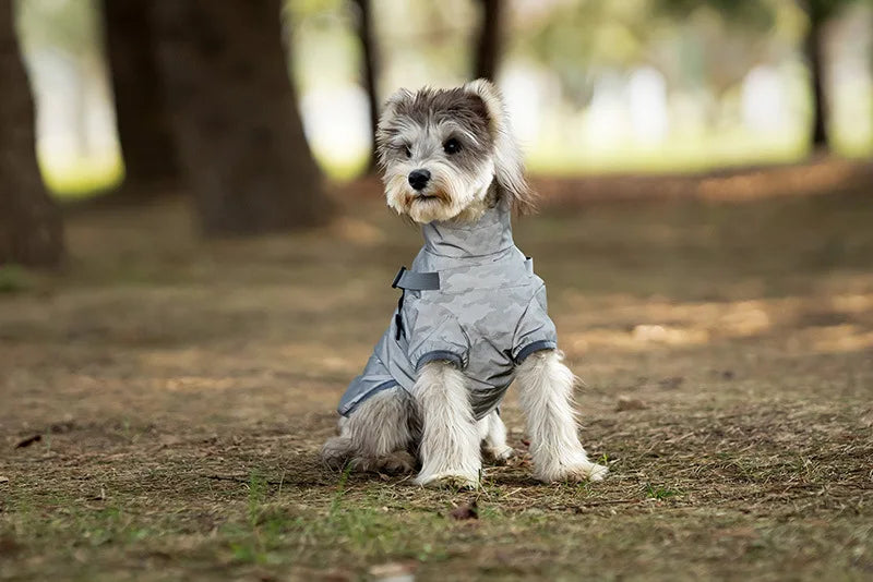 Waterproof Dog Rain Jacket with Harness Safety Reflective Dog Raincoat for Small Dogs Pet Outdoor Jackets for Jungle Camping