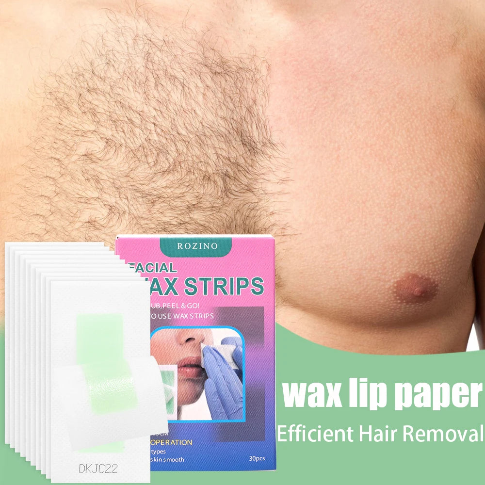 Natural Wax Lip Hair Removal Strips Kit Professional Hair Removal Wax Paper for Leg Body Face Efficient Waxing Strip Beauty Tool