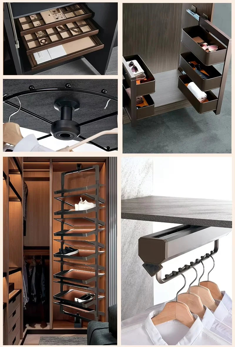 Space Saving 360° Rotating Shoe Rack,  Multi-layer Shoe Holder Storage Organizer, Built-in Height Adjustable Shoe Cabinet Closet