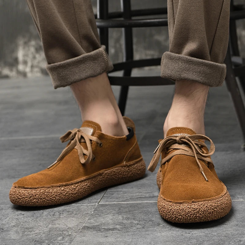 2025 Men's Fashion Leather Shoes High Gloss Suede Autumn Winter Business Casual Shoes Soft Lining Comfortable Shoes Size 38-45