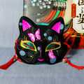 Black Style Cat Face Mask Japanese Half Face Cat Full Face Anime Fox Yin Yang Master Mask for Bar Masquerade Party Cosplay Gift