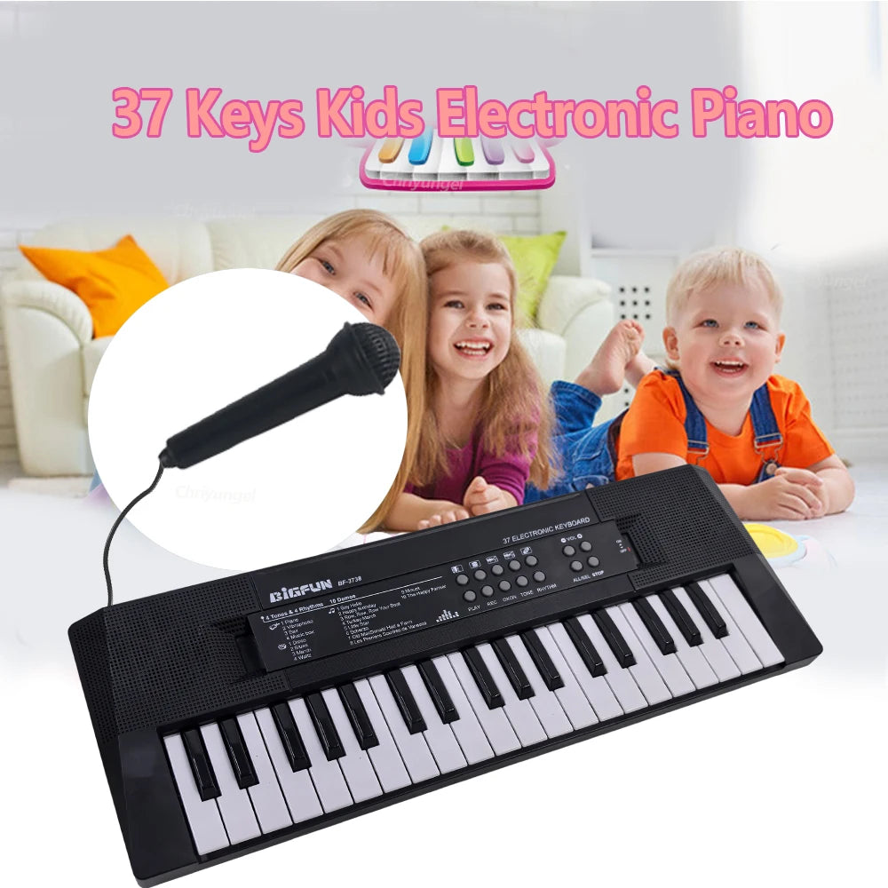 37 Keys Kids Electronic Piano Organ keyboard with Microphone Education Toys Musical Instrument Children Boy Girl Gifts