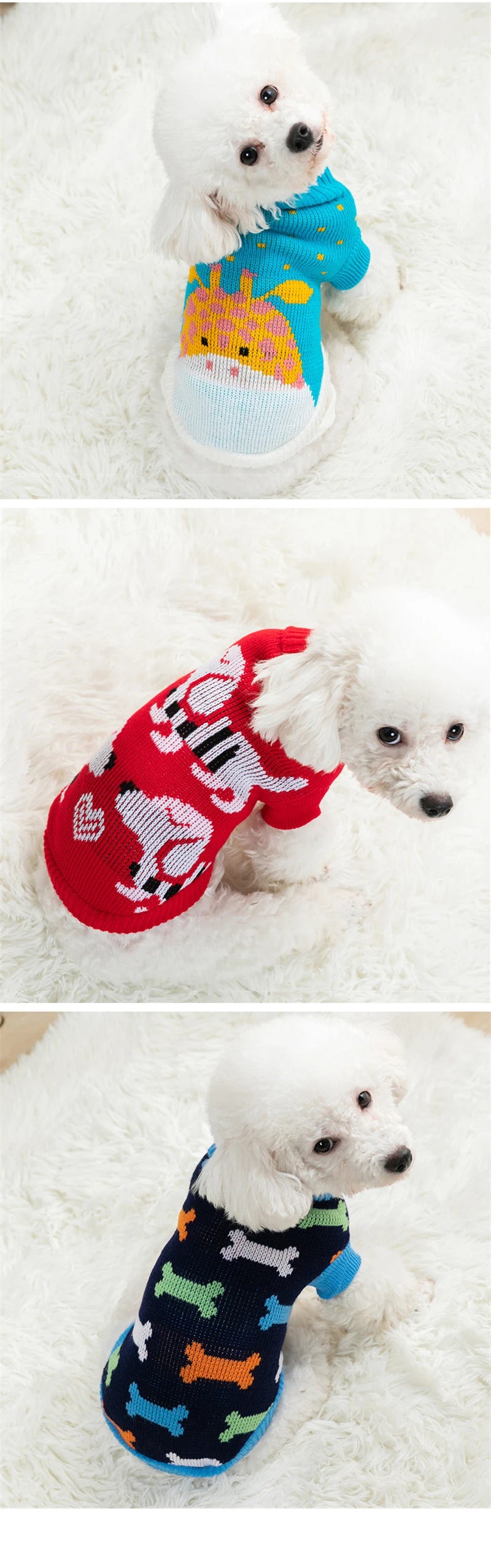 Christmas New Year Clothes for Cat Animal Print Breathable Pet Supplies Small Dog Sweater Keep Warm York Dog Winter Jacket