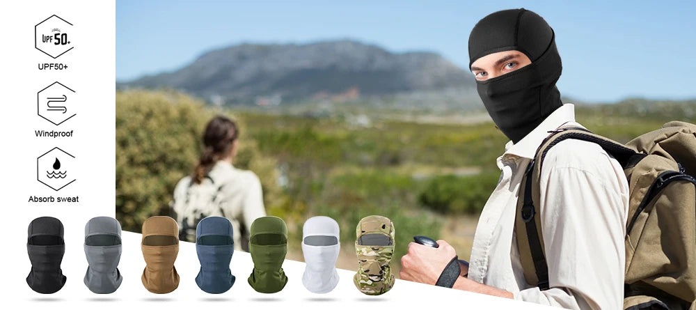3PCS Breathable Balaclava Hoodie Quick-drying Cap Outdoor Sport Full Face Mask Hiking Camping Fishing Cycling Beanies Hat Summer