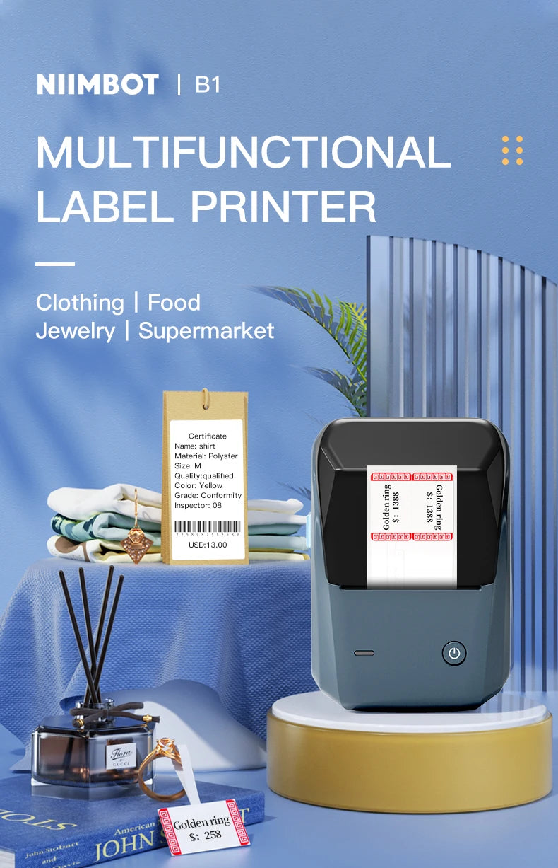 Niimbot B1 Portable Thermal Self-adhesive Labels Printer Mini Maker Pocket Printer Mobile Bluetooth Pocket Tag Price Machine NEW