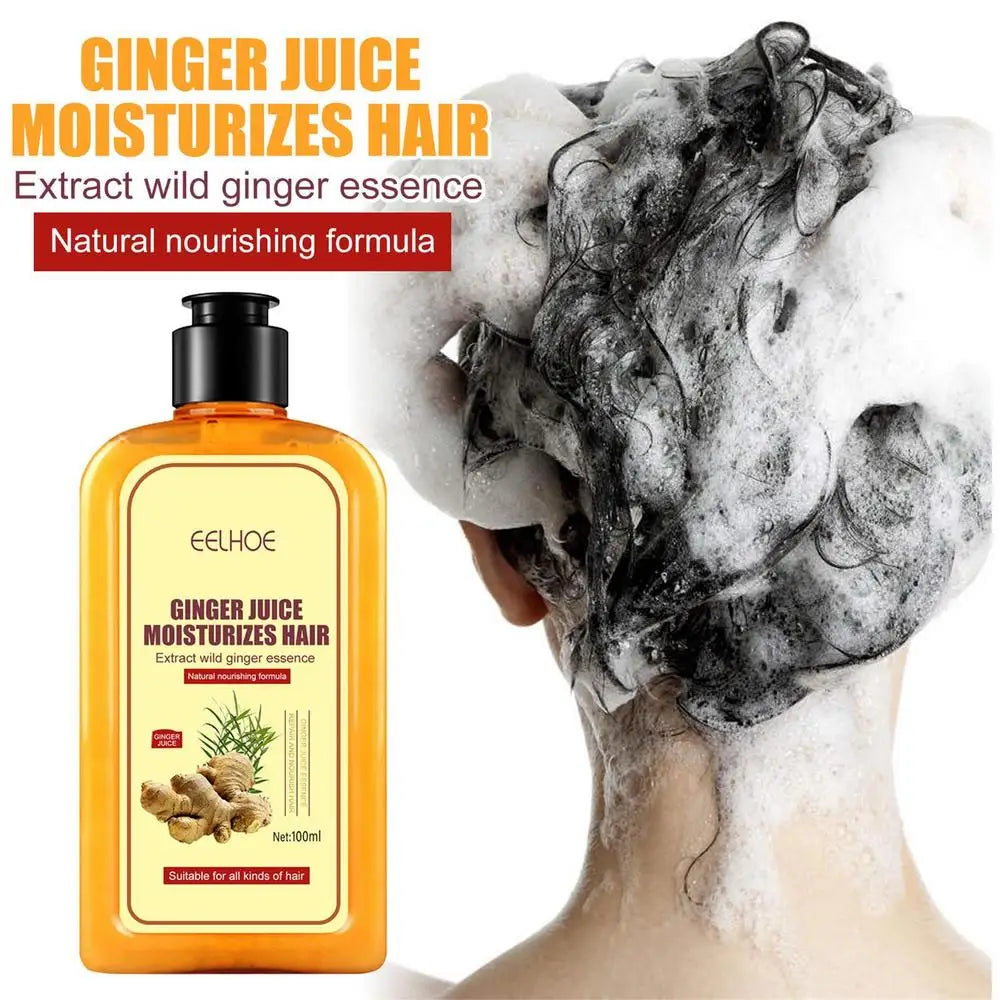 Herbal Ginger Hair Shampoo Hair Growth No Silicone Oil Control Anti Dandruff Itching Cleansing Professional Hair Treatment 100ml