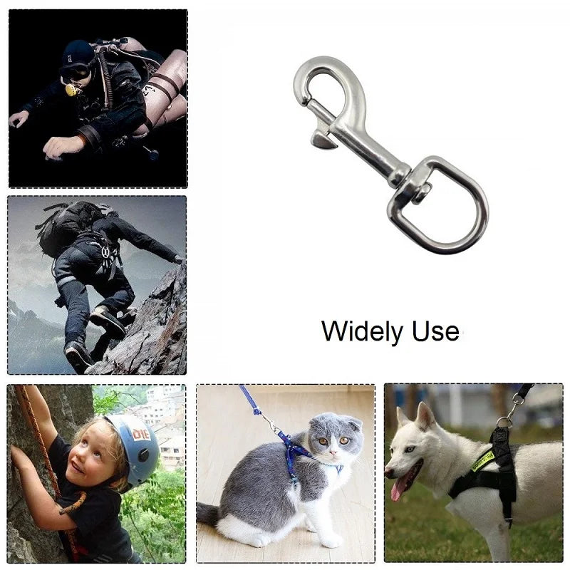 10 Pieces Stainless Steel 316 Oval Single End Swivel Eye Bolt Snap Hook 65mm 72mm For Dog Leash Sucba Diving