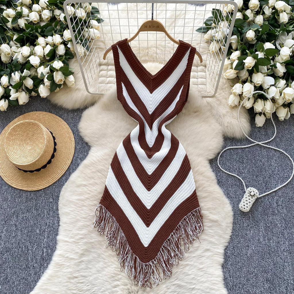YuooMuoo Chic Fashion Sexy Package Hips Knitted Mini Dress 2025 New Summer Women Y2K Irregular Bodycon Party Dress Streetrwear