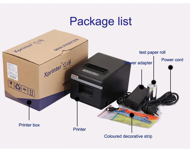 Xprinter 80mm Thermal Receipt Printer with Auto  cutter 200mm/s Print speed with USB+Ethernet/Bluetooth/wifi  XP-N160II 80T T80A