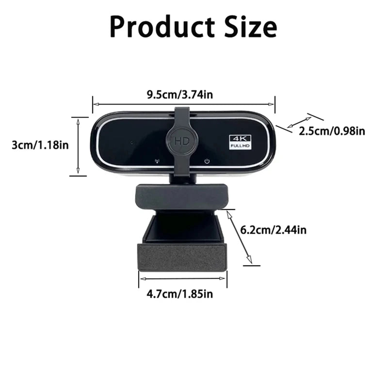 4K HD Mini Webcam With Microphone 2K Full HD Webcam 30fps Autofocus USB Web Cam For Auto Focus PC Laptop Video Shooting Camera