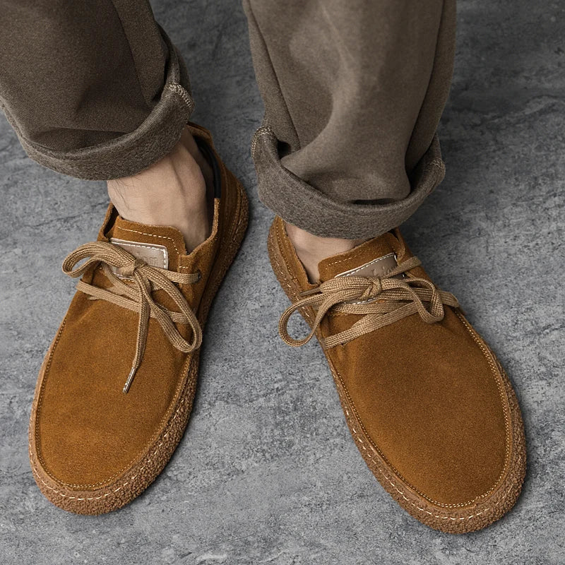 2025 Men's Fashion Leather Shoes High Gloss Suede Autumn Winter Business Casual Shoes Soft Lining Comfortable Shoes Size 38-45