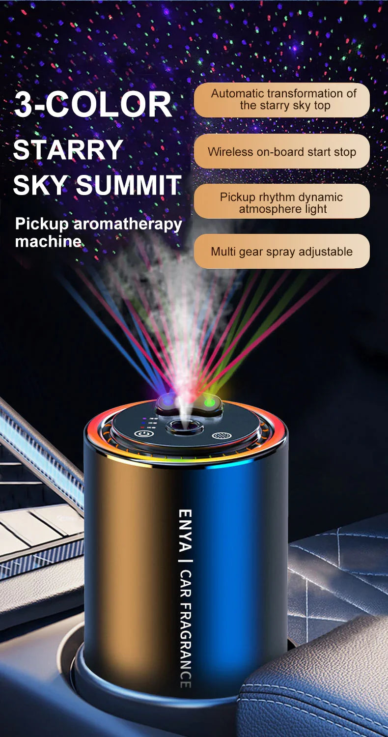 Car Air Freshener RGB Starry Sky Top 3 In 1 Multi-Function Aromatherapy LED Light USB Charger Essential Oil Diffuser Accessories