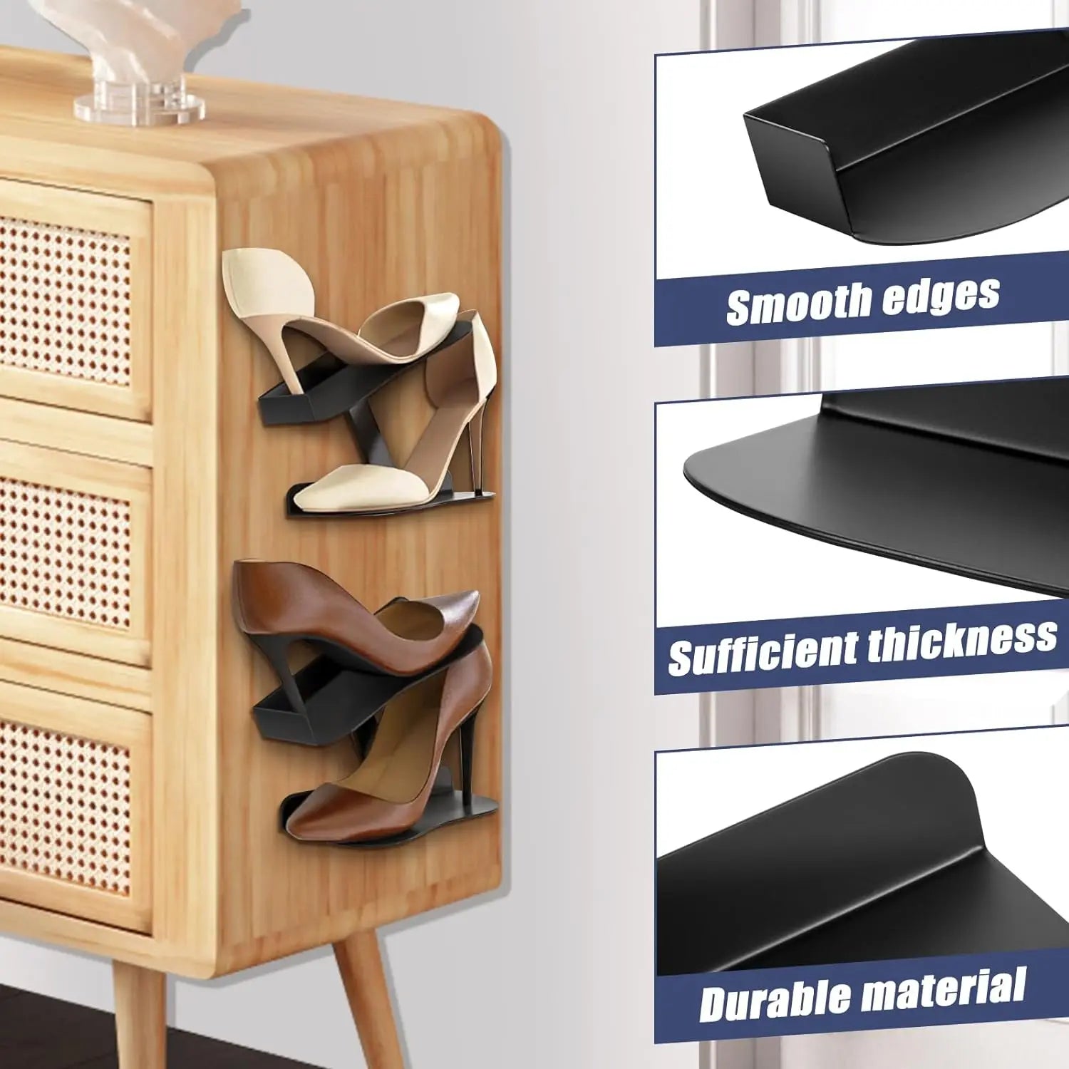 H-shaped Shoe Rack Wall Mounted, Floating Shoe Display Shelves, Sneaker Holders for Shoe Collectors & Advertising Exhibition