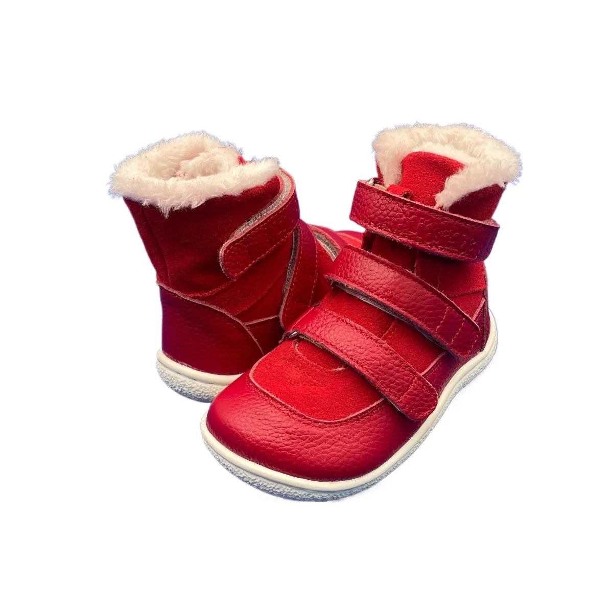 TipsieToes Top Brand Barefoot Genuine Leather Baby Toddler Girl Boy Kids Shoes For Fashion Winter Snow Boots 3 Straps Fur Inside
