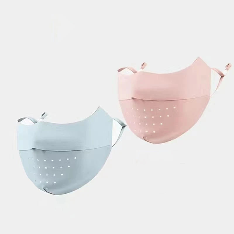 Ice Silk Face Mask UV Sun Protection Summer Adjustable Breathable Men Women Outdoor Running Cycling Sports Mask