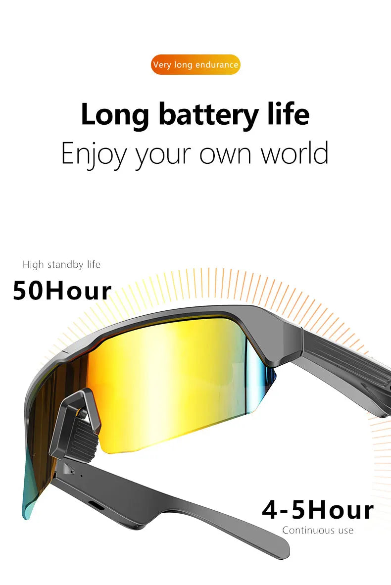 Cycling Bluetooth Smart Glasses Technology Audio Call Remote Headset Sunglasses Sports Driving Music Earbuds Headphones