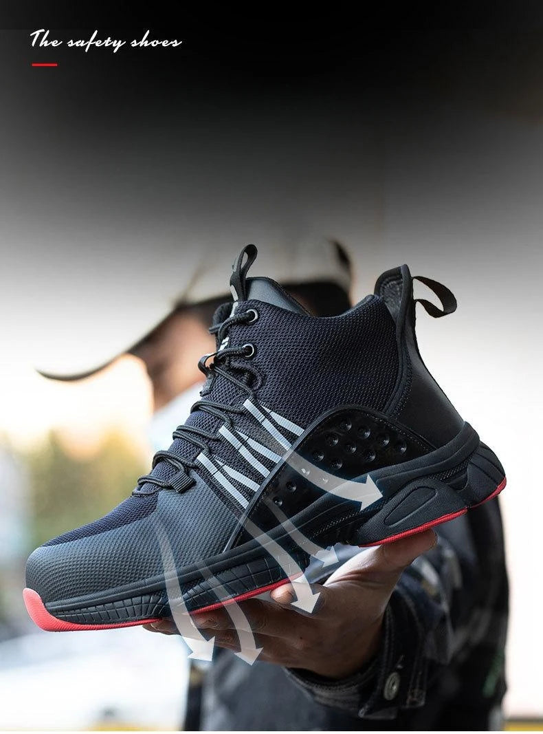 Men's Safety Work Shoes Indestructible Steel Toe Anti-puncture Comfort Protection Boots Outdoor Shoes Four Seasons Men Shoes